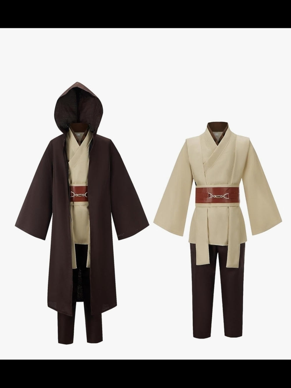 Kids Jedi Knight Costume Set - Brown & Cream Starfighter Robe Halloween Cosplay